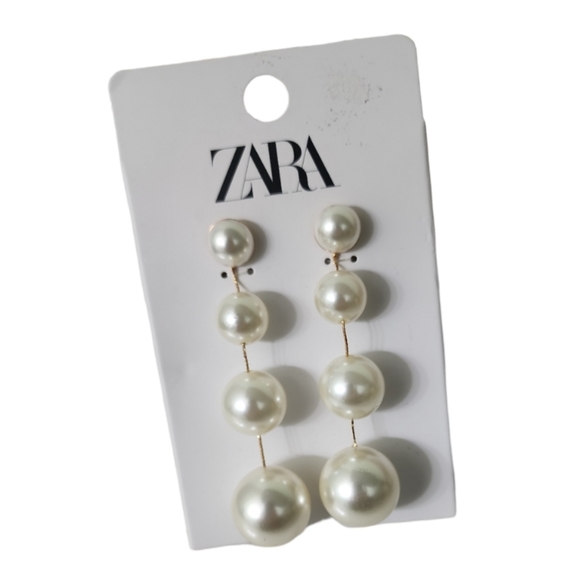 Zara Jewelry - ZARA Oversized Faux Pearl Drop Earrings